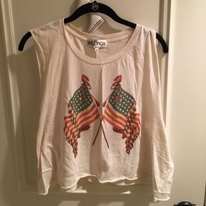 American flag wildfox crop tank